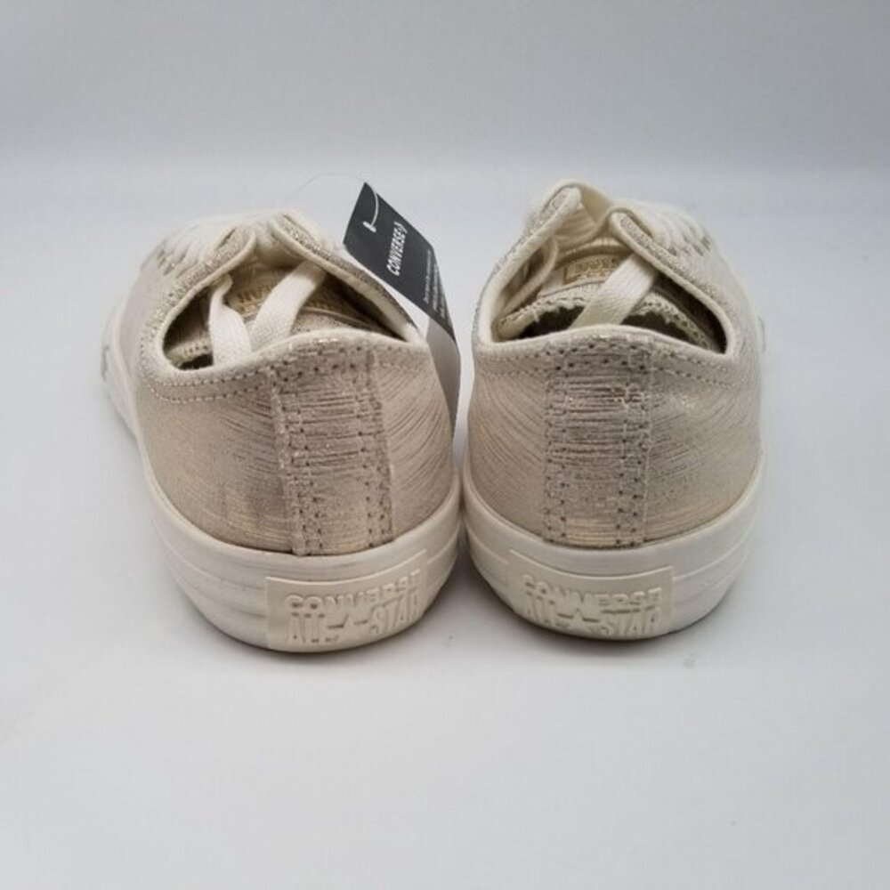 Converse Chuck Taylor All Star Egret Gold Metallic Junior Sneaker Shoe Size 2 - Picture 5 of 9